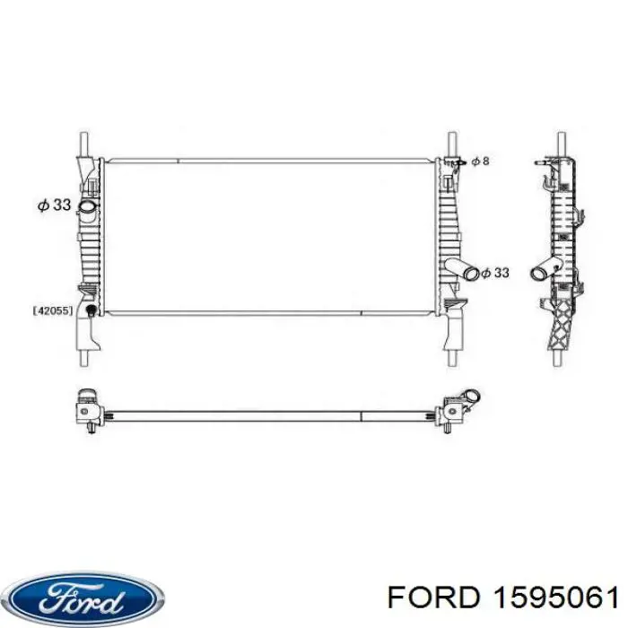 1595061 Ford radiador refrigeración del motor