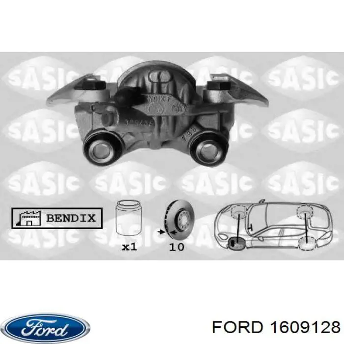 1609128 Ford latiguillo de freno trasero