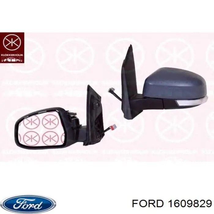 1609829 Ford Cristal de espejo retrovisor derecho
