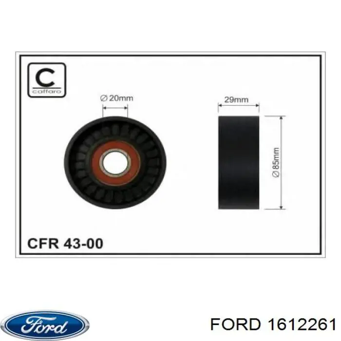 1612261 Ford polea inversión / guía, correa poli v