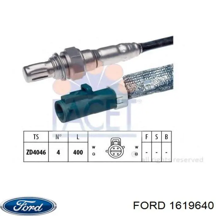 1619640 Ford sonda lambda sensor de oxigeno post catalizador