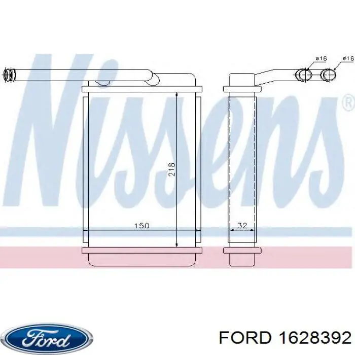 1628392 Ford radiador de calefacción