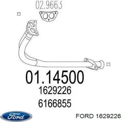 6181074 Ford tubo de admisión del silenciador de escape delantero