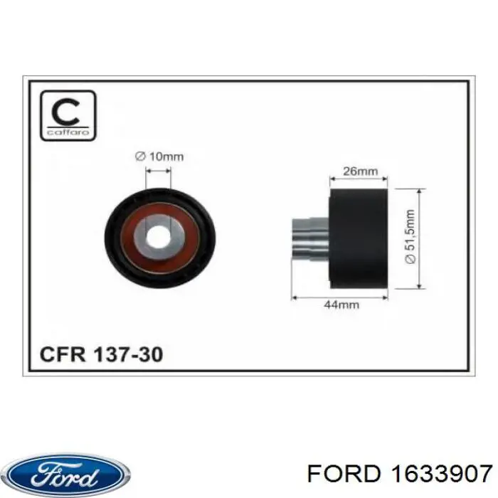 1633907 Ford polea inversión / guía, correa poli v