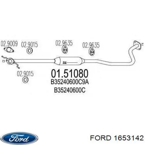 1653142 Ford pinza de freno delantera derecha