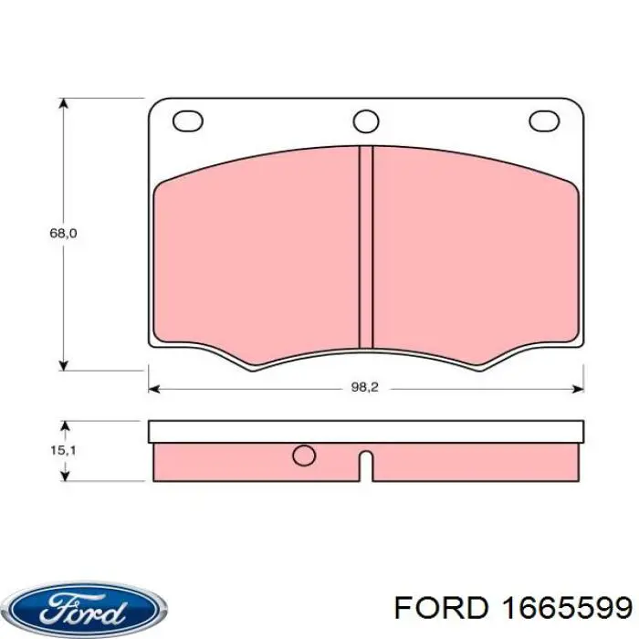 1665599 Ford pastillas de freno delanteras