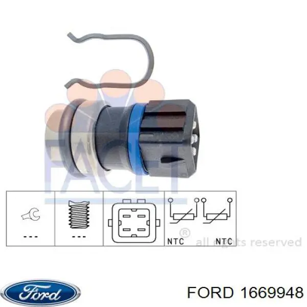 1669948 Ford sensor de temperatura del refrigerante
