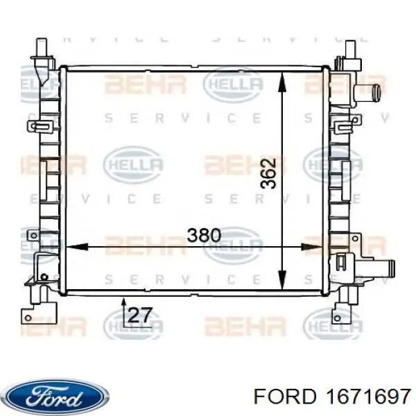 1671697 Ford radiador refrigeración del motor