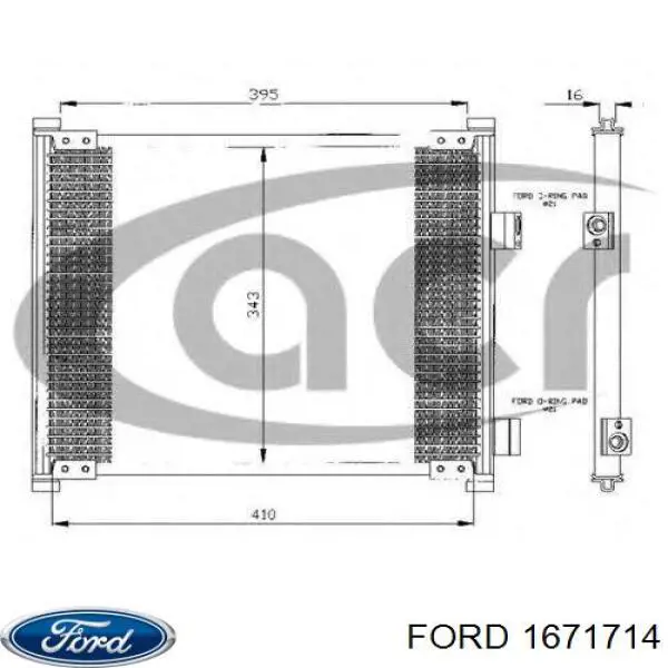 1671714 Ford condensador aire acondicionado