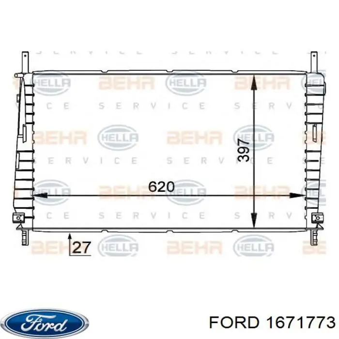 1671773 Ford radiador refrigeración del motor