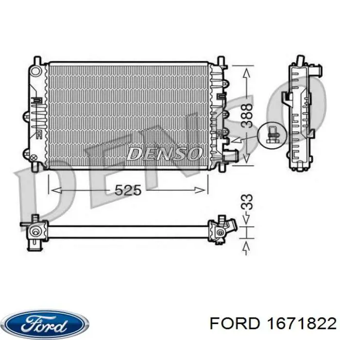 Radiador 1671822 Ford