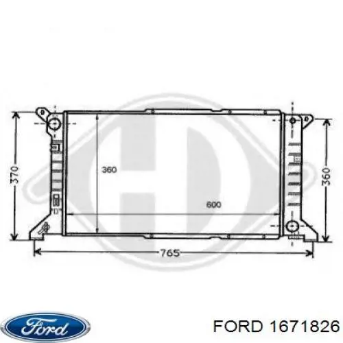 1671826 Ford radiador refrigeración del motor