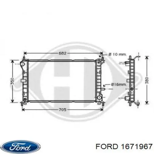 1671967 Ford radiador refrigeración del motor