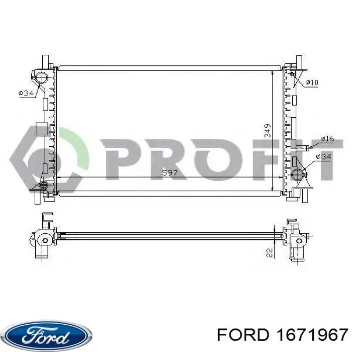 Radiador 1671967 Ford