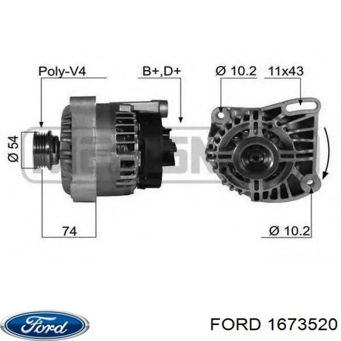 1673520 Ford alternador