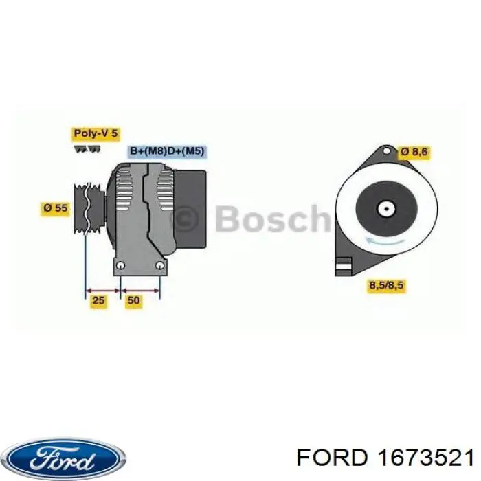 1673521 Ford alternador