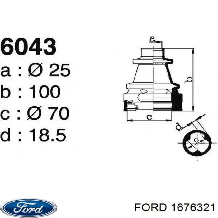 Fuelle, junta homocinética interna izquierda del semieje delantero Ford 1676321 precio, desde 7,36 EUR