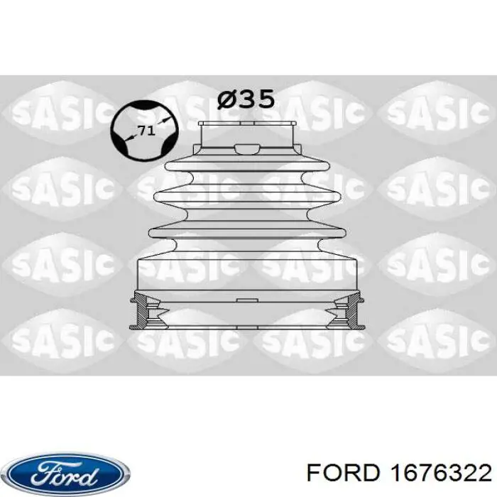 1676322 Ford fuelle, árbol de transmisión delantero interior derecho