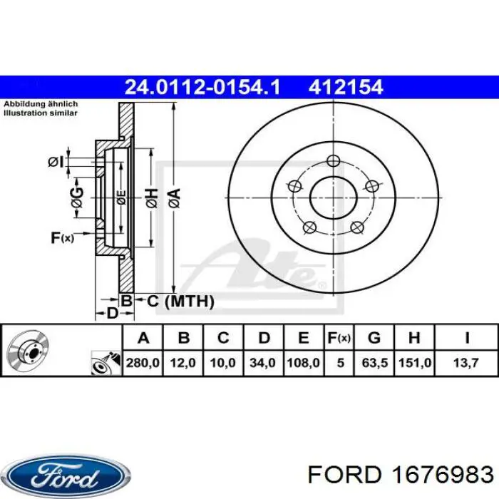 Disco de freno trasero Jaguar X-type CF1