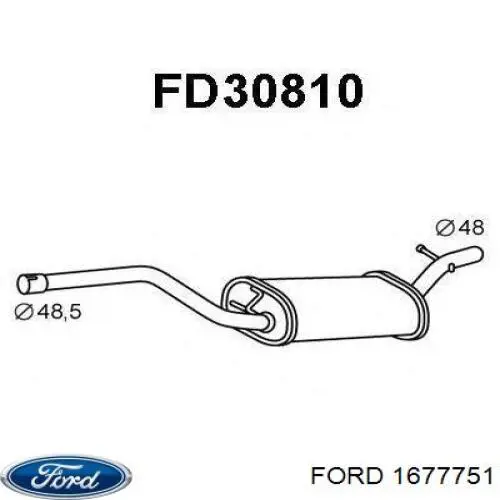 Silencioso trasero para Ford Focus (DA)