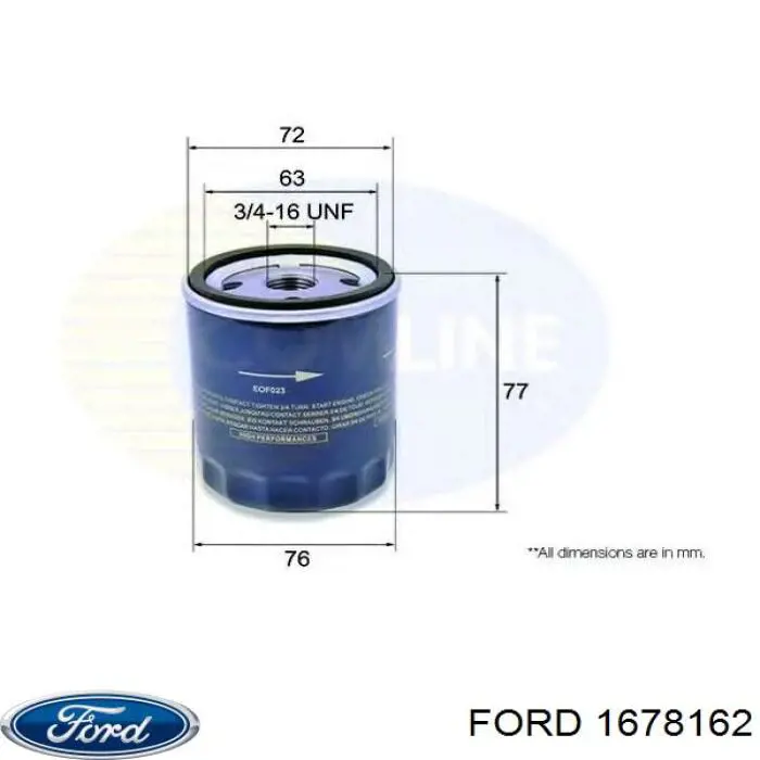 1678162 Ford filtro de aceite
