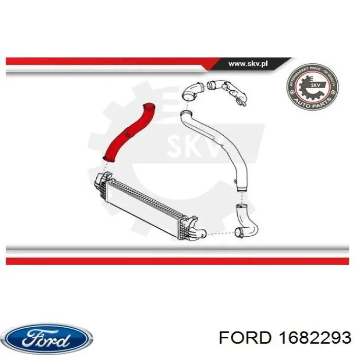 1682293 Ford tubo flexible de aire de sobrealimentación derecho
