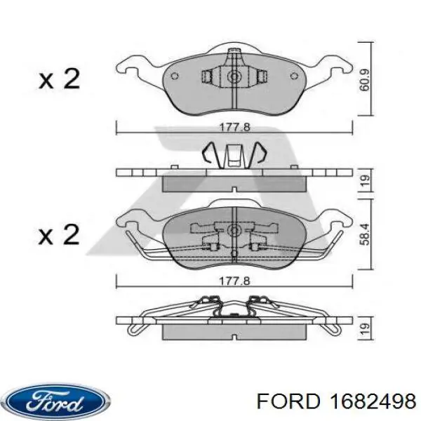 1682498 Ford pastillas de freno delanteras