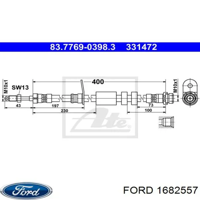 1682557 Ford latiguillo de freno delantero