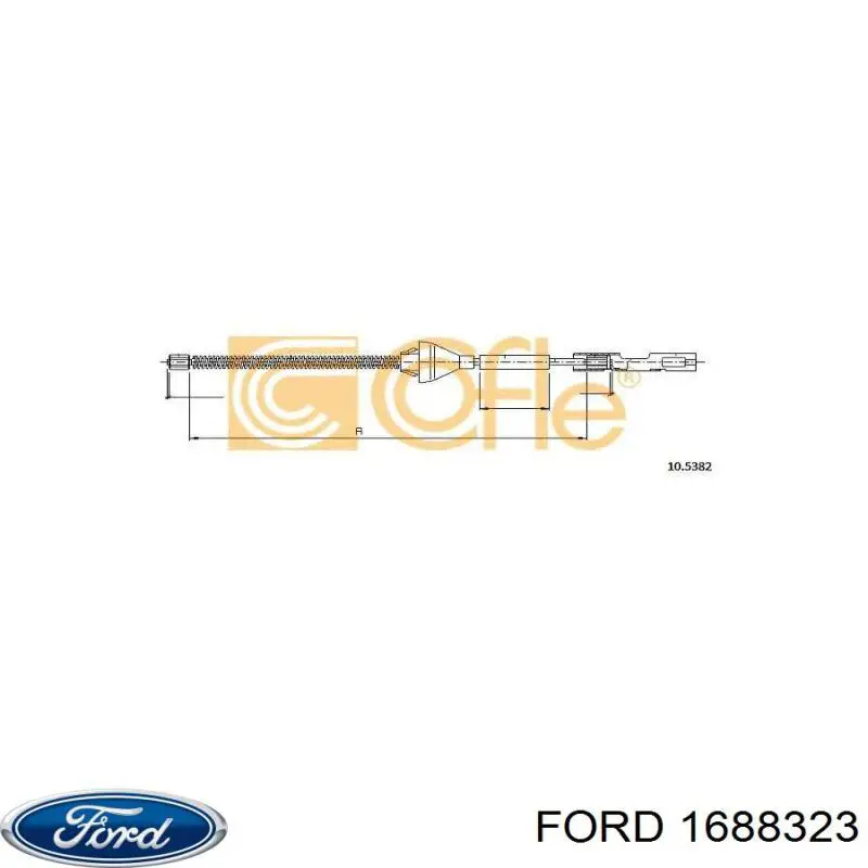 1688323 Ford cable de freno de mano trasero derecho/izquierdo