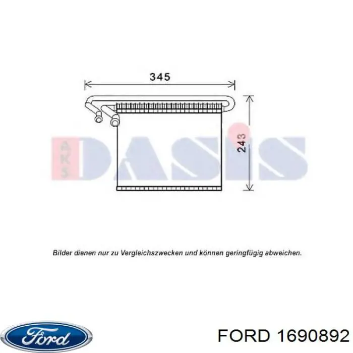 1690892 Ford evaporador, aire acondicionado