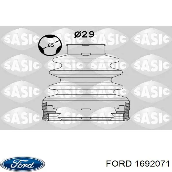 1692071 Ford juego de fuelles, árbol de transmisión delantero