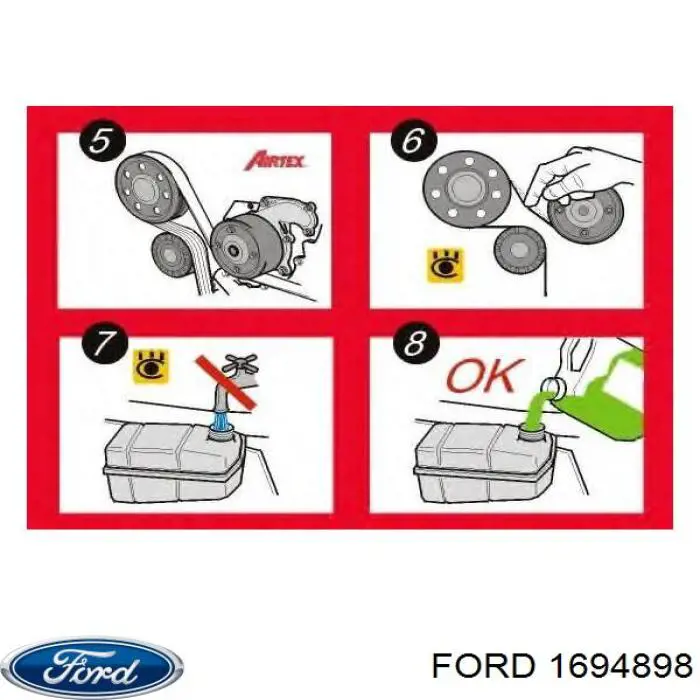 Bomba de agua 1694898 Ford