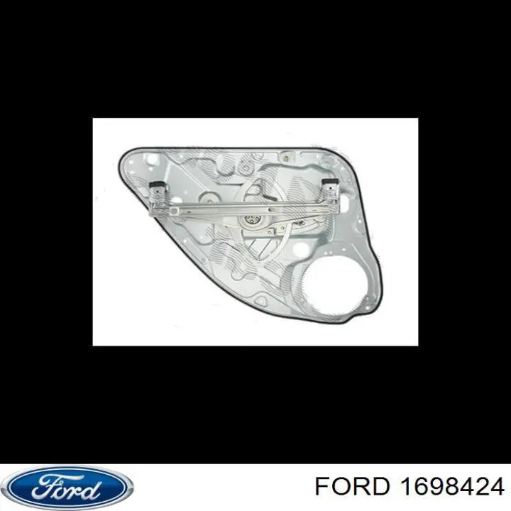 1698424 Ford mecanismo de elevalunas, puerta trasera derecha