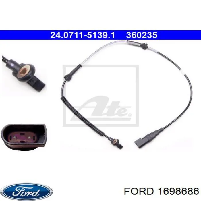 Sensor ABS de rueda delantera Ford 1698686 precio, desde 24,56 EUR