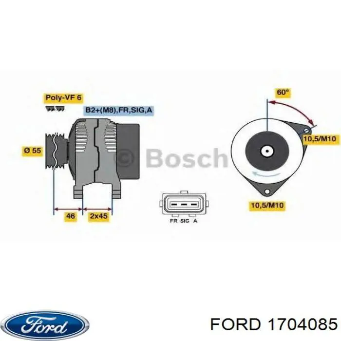 1704085 Ford alternador