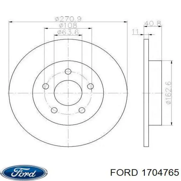 Comprar 1704765 Ford Disco de freno trasero