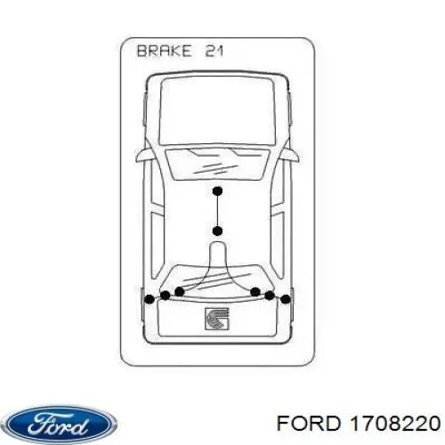 1708220 Ford cable de freno de mano intermedio