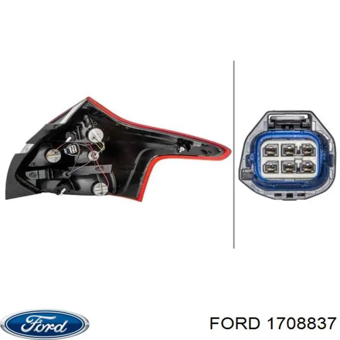 1708837 Ford piloto posterior izquierdo