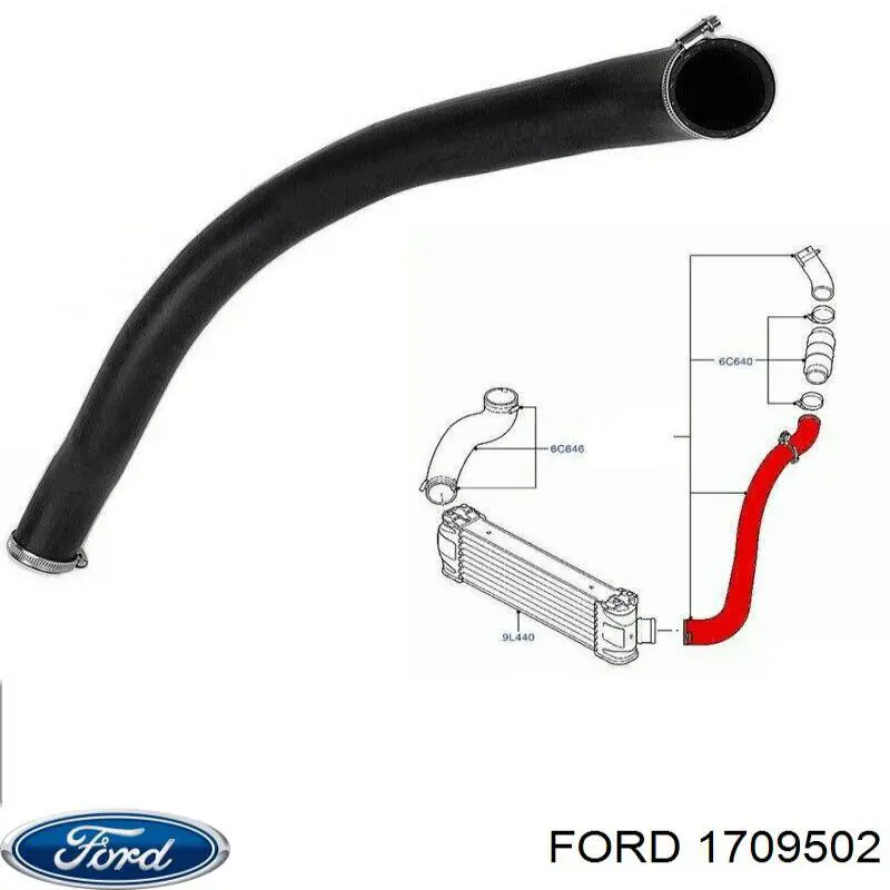 Manguera del intercooler Ford 1709502 precio, desde 30,95 EUR