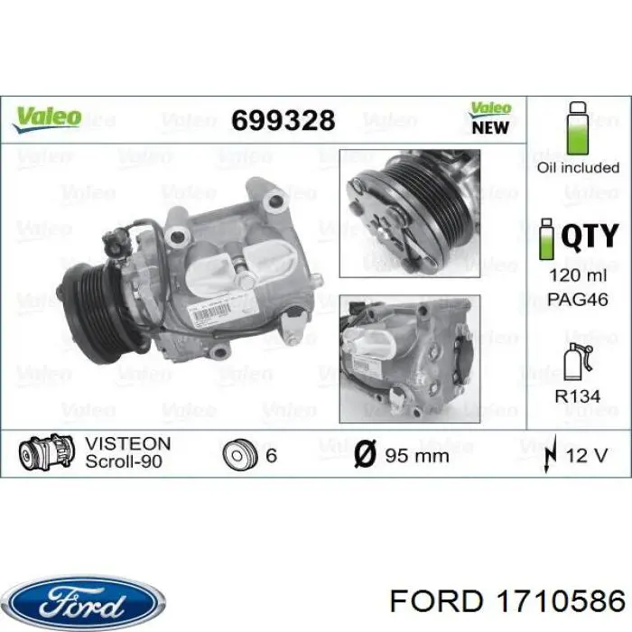 Comprar 1710586 Ford Compresor de aire acondicionado coche