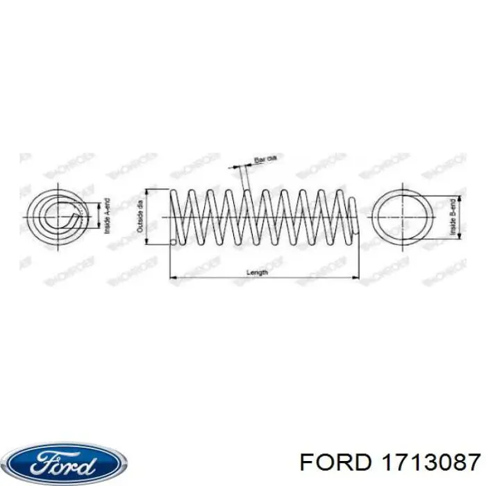 1713087 Ford muelle de suspensión eje delantero