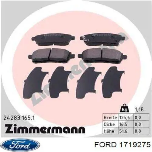 Comprar 1719275 Ford Pastillas delanteras de freno