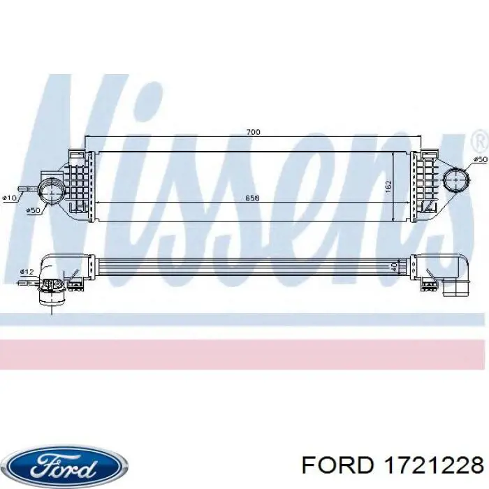 1721228 Ford radiador de aire de admisión