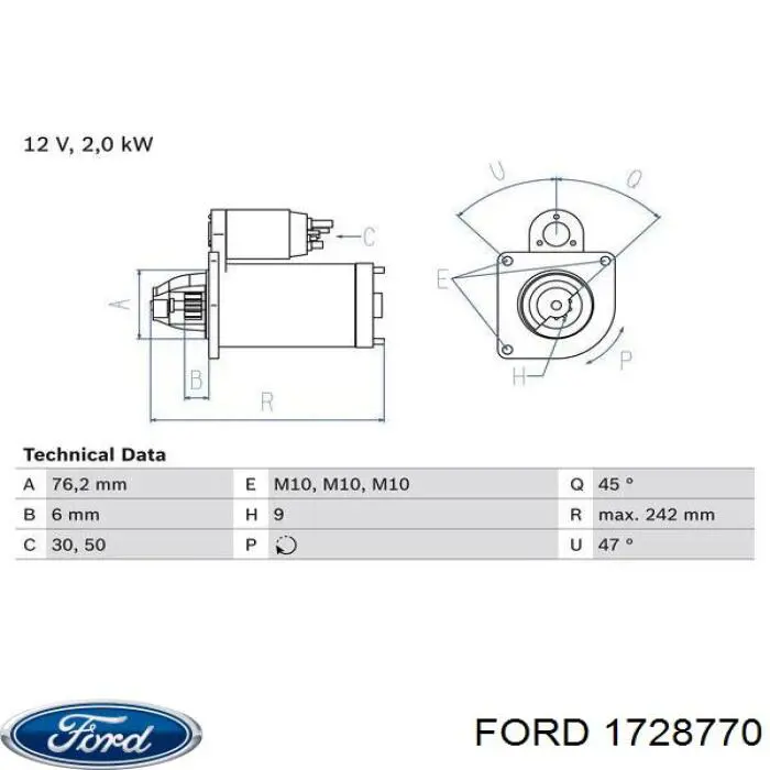 Comprar 1728770 Ford Motores de arranque