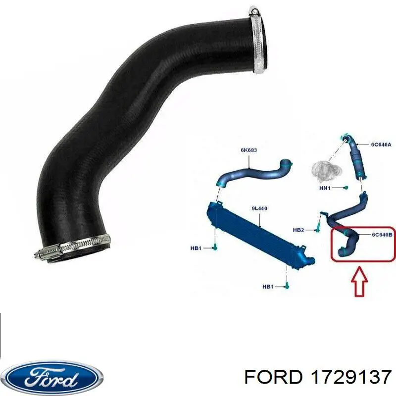 Manguera del intercooler Ford 1729137 precio, desde 17,73 EUR