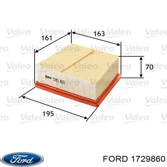 El filtro de aire Ford 1729860 precio, desde 12,43 EUR