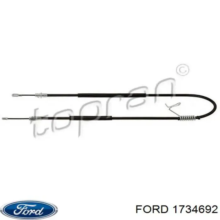 1734692 Ford cable de freno de mano trasero izquierdo