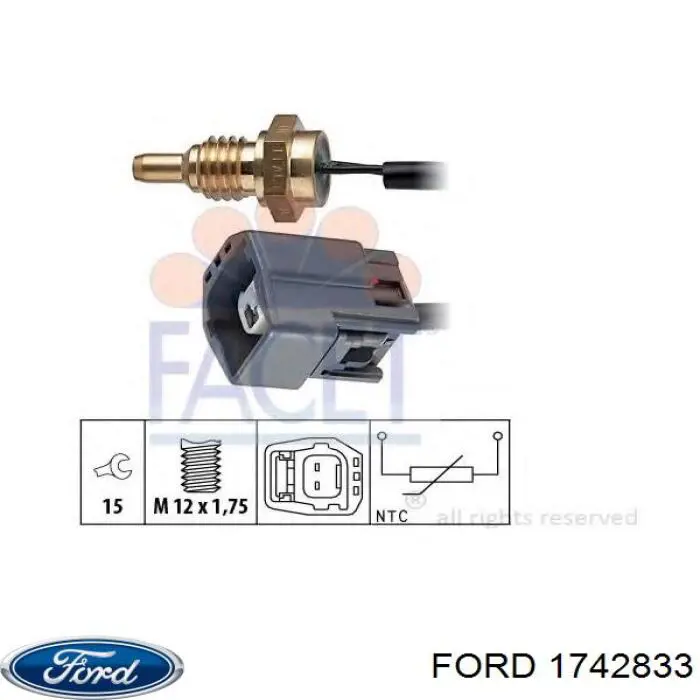 1742833 Ford sensor de temperatura del refrigerante