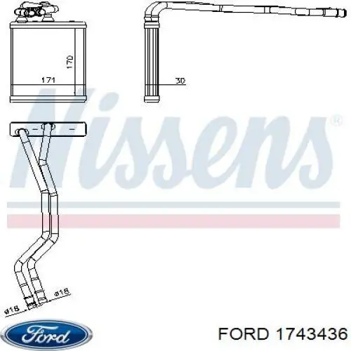 Radiador de calefacción Ford 1743436 precio, desde 66,29 EUR