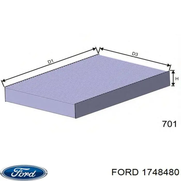 Filtro de habitáculo 1748480 Ford